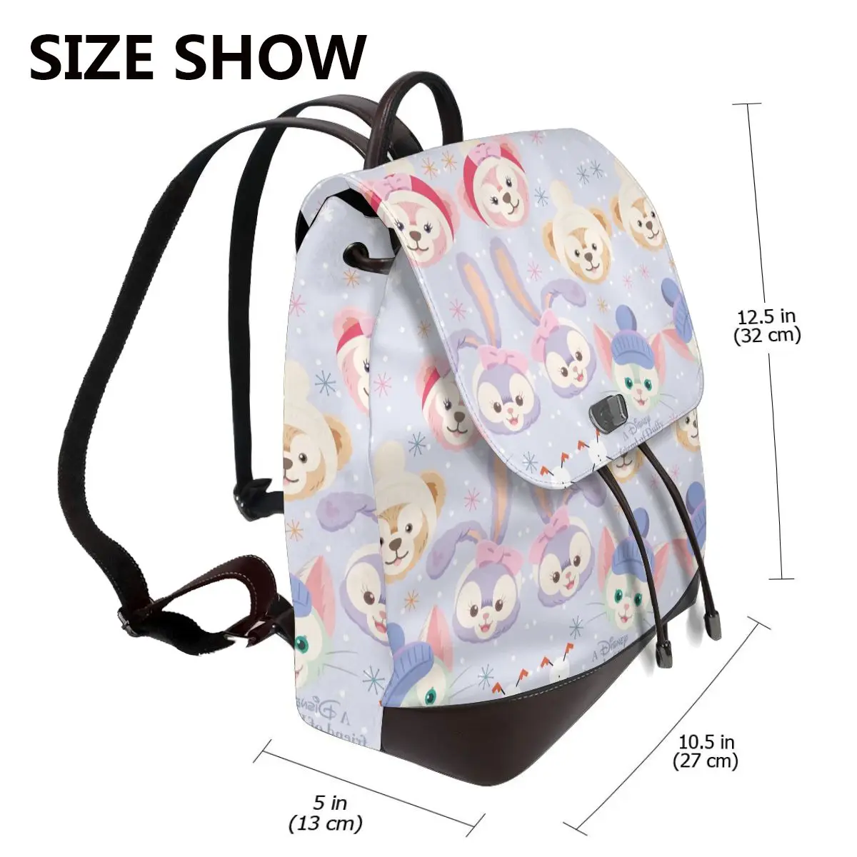 Disney Duffy Bear New Hot Women’s Backpack Designer High Quality Leather Simple Fashion Backpack Large Capacity Backpack