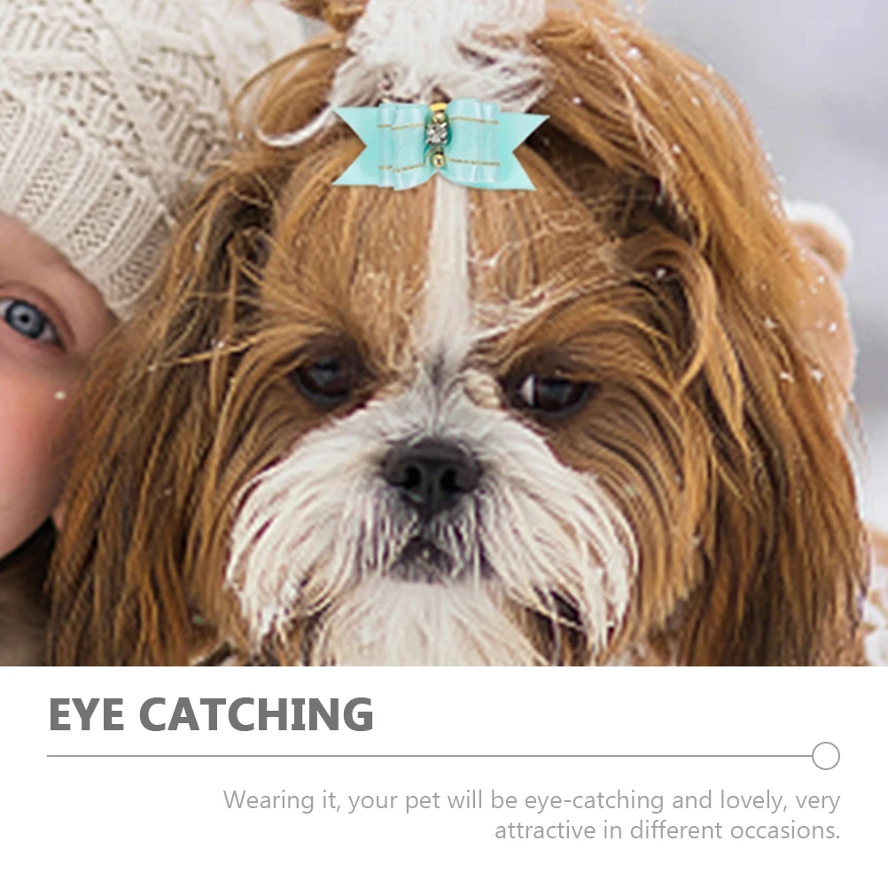 

10Pcs Polyester Pet Hair Bows Small Dog Bows Mixed Colors Comfortable Durable Halloween Christmas New Year Pet Grooming