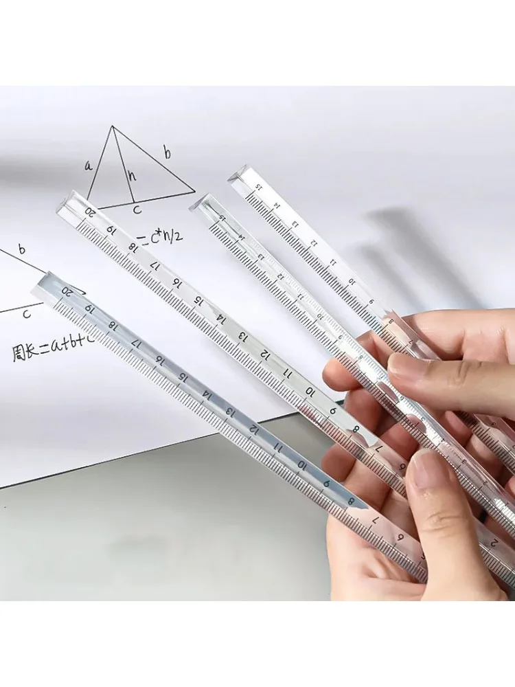 15 cm/20 cm Einfache Transparente Dreieckige Gerade Lineal Kawaii Werkzeuge Schreibwaren Cartoon Zeichnung Geschenk Büro Schule Messung