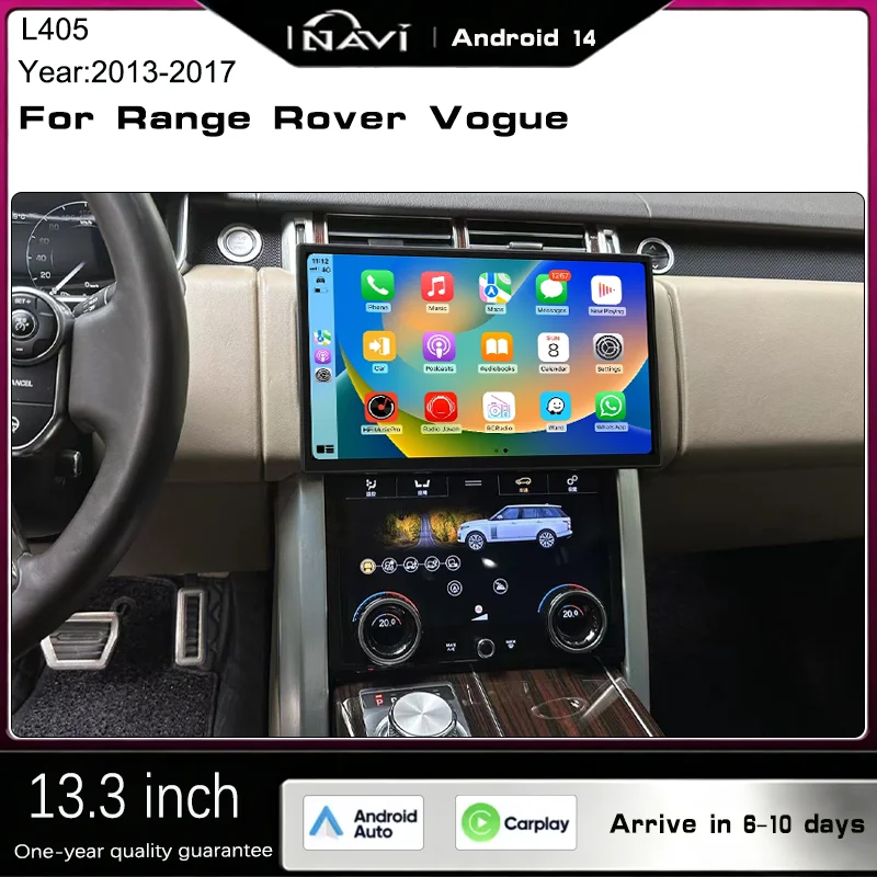 For 2013-2017 Range Rover Vogue L405 Android 13 Radio Carplay  Smart navigation Screen Multimedia Player  Retains OEM Menu GPS
