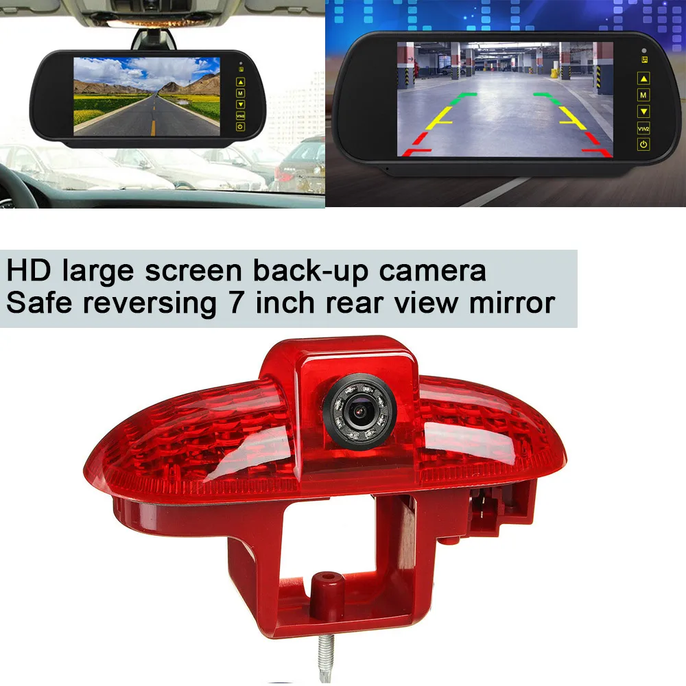 

brake light car reverse camera+7"Mirror for Opel Vivaro surf concept 2015 / life 2017 Bremsleuchte Waterproof HD