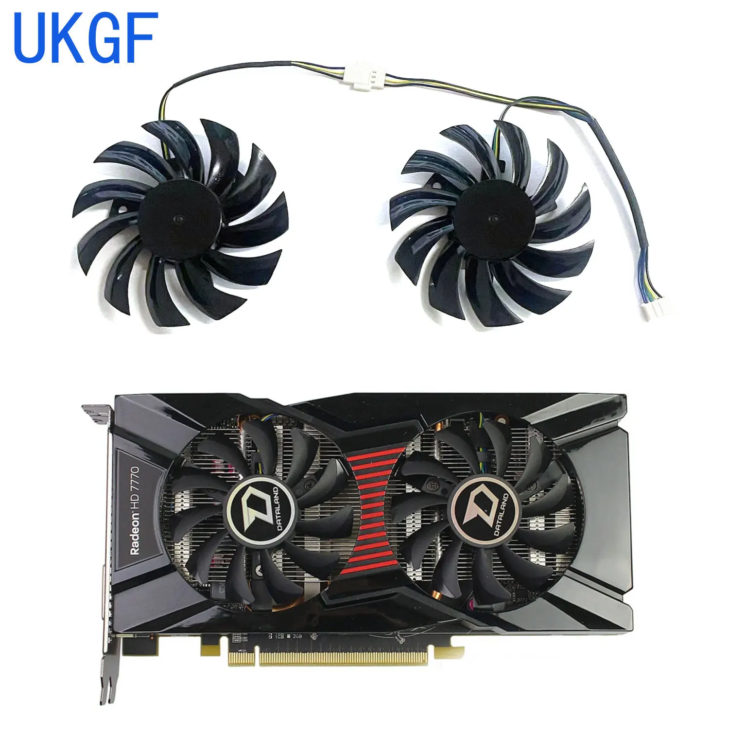 

DIY replacement fan 75MM 4PIN suitable for DATALAND Radeon HD7750 7770 7870 R9 370C R7 360 260X RX550 560D graphics card