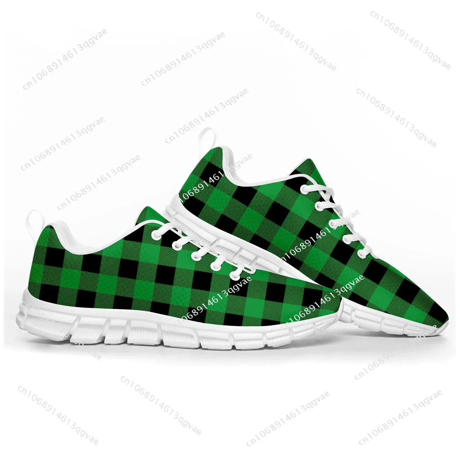 Buffalo Plaid Pattern Pop Sports Shoes Mens Womens Sneakers Casual Custom High Quality Couple Shoes White