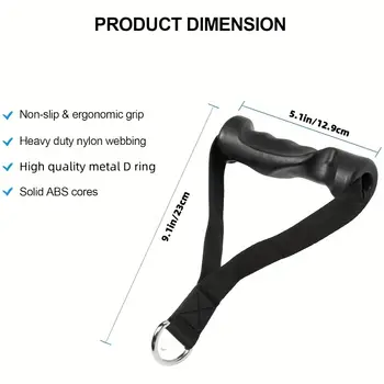 個符合人體工學的運動手柄,阻力帶手柄,適用於健身房滑輪機下拉系統的纜繩器械附件。 10 最佳銷售 健身纜繩附件 - №8