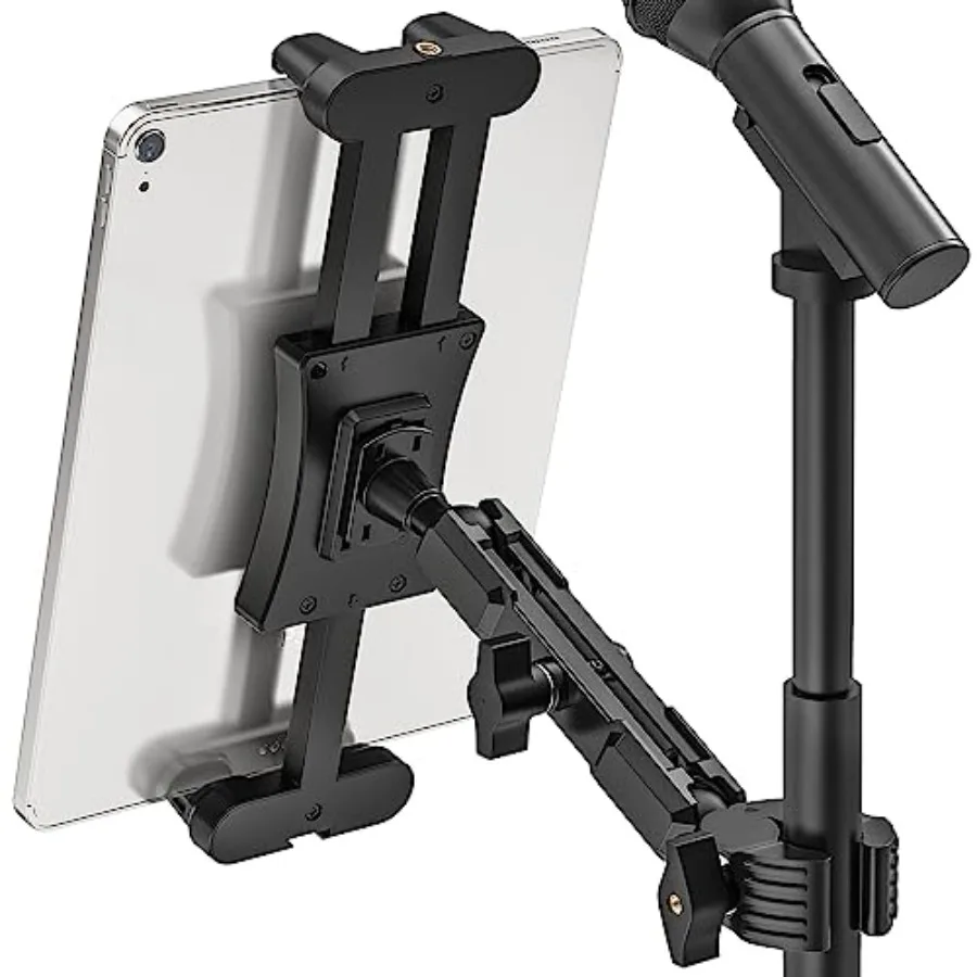 

Подставка для микрофона iPad, вращающийся на 360° держатель для планшета для микрофона, музыкальная подставка с 5,9-дюймовым металлическим зажимом Super C для iPad mini