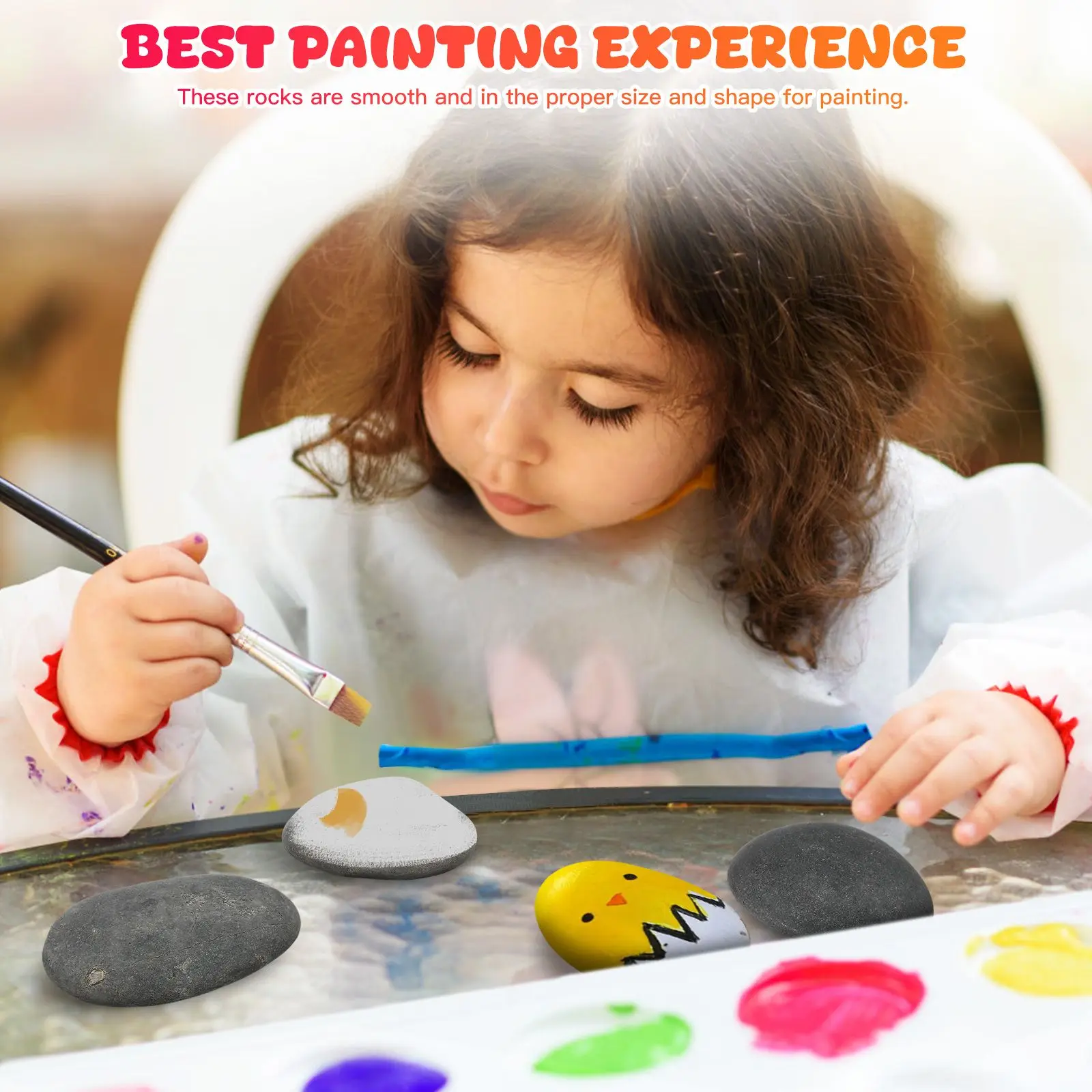 

10 Pcs Rocks Painted Stone Graffiti Hand-painted Natural for Painting Drawing Stones Craft DIY Smooth Flat Child