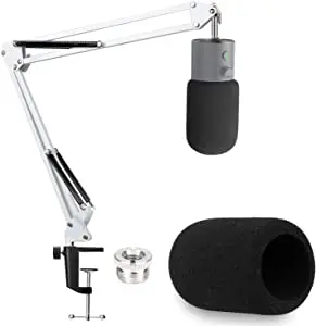 Brazo de brazo Razer Seiren X con filtro pop - Brazo de brazo blanco para micrófono de transmisión Razer Seiren X, soporte de micrófono blanco para micrófono