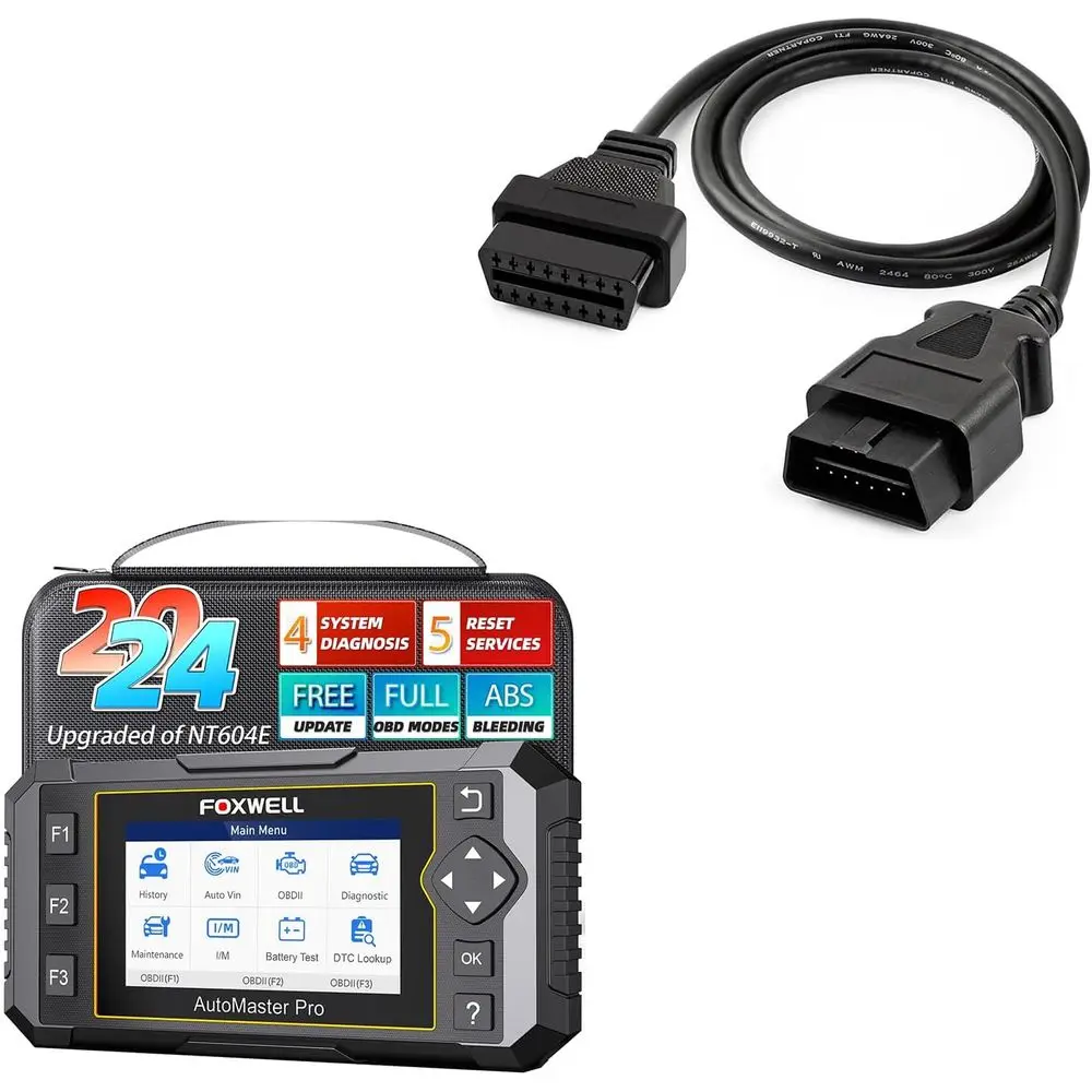 

Code Reader NT614 Elite 2 Scanner and FOXWELL 2 II 16Pin Male to Female Diagnostic Extension Convert Cable
