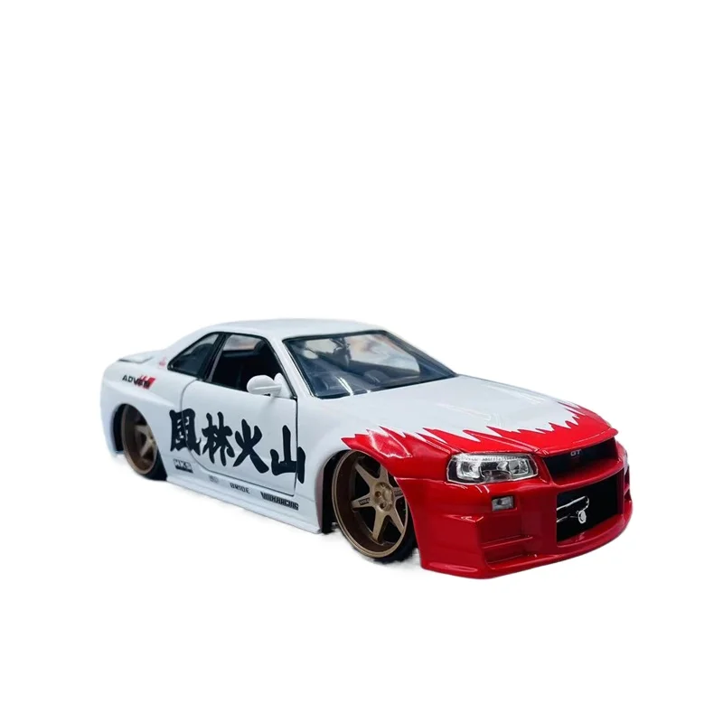 JADA1 24 Fast & Furious Japan Skyline GTR R34 Paul\'s Car model Alloy children\'s gift collection