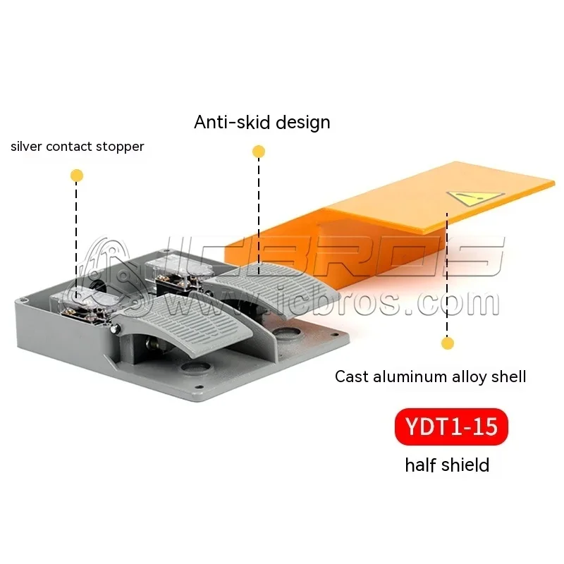 YDT1-18 YDT1-15 YDT1-16 YDT1-17 Foot Treadle Switch Pedal Foot Control Switch 250V 380V 10A Double Pedal Bending Machine Punch