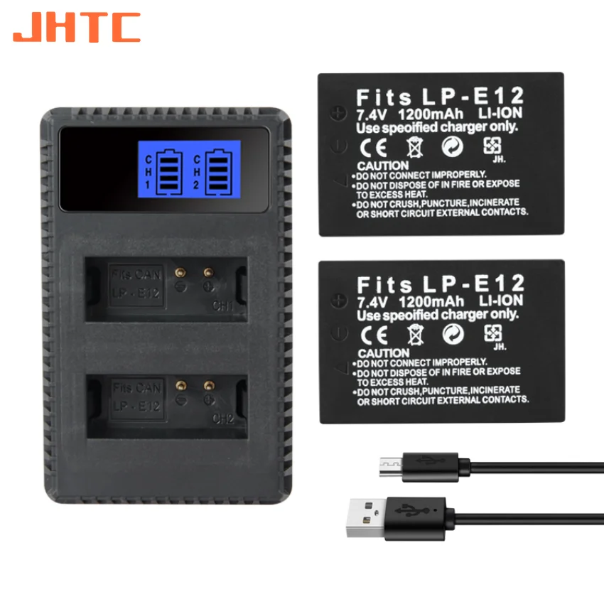 LP-E12 LP E12 Battery Charger for Canon EOS M EOS Rebel SL1 EOS 100D M2 M10 Camera LPE12 Batterie