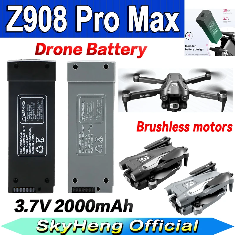 Original Z908 ProMax Drone Battery 3.7V 2000mAh For Z908 Max Dron Battery Z908 RC Quadcopter Spare Accessory Parts