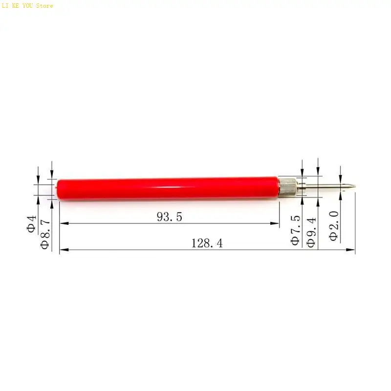 W3JE 2 Pcs Spring Test Probe Tips Insulated Test Hook Wire Connector Stainless Steel Needle Test Leads Pin Black, Red