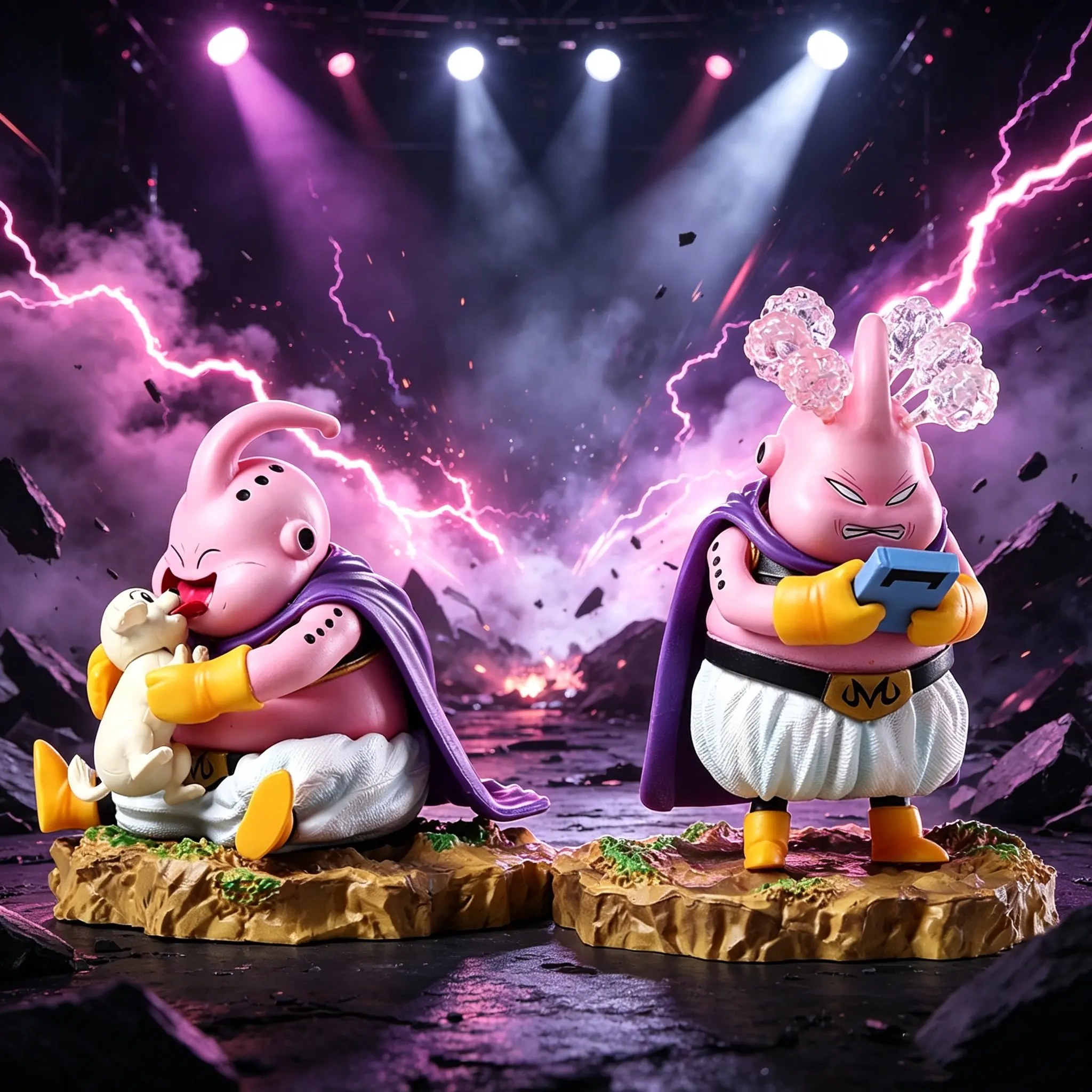 Dragon Ball Fat Majin Buu with Game Machine Anime Model Collectible Figure Toy Doll