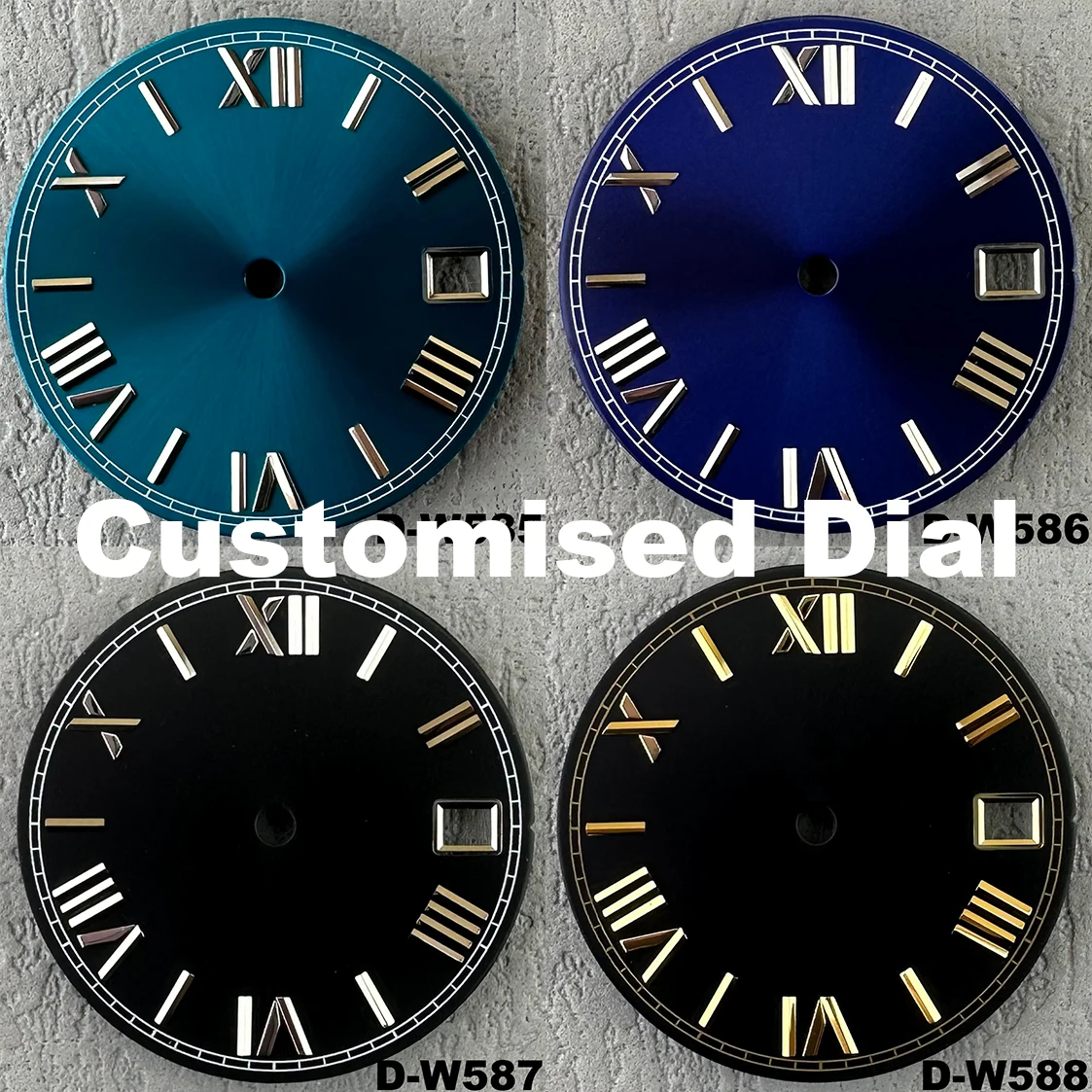 28.5mm Roman numeral dial Customised logo Laser-printed name/logo Watch Accessories For NH35, NH36 calibres