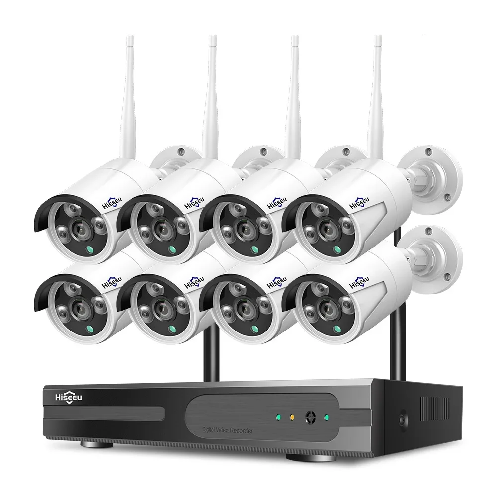 

H.265 5MP Outdoors Motion Detection Wireless Cctv Security System Night Vision P2P Home 8 Channel Wifi Camera Nvr Kit