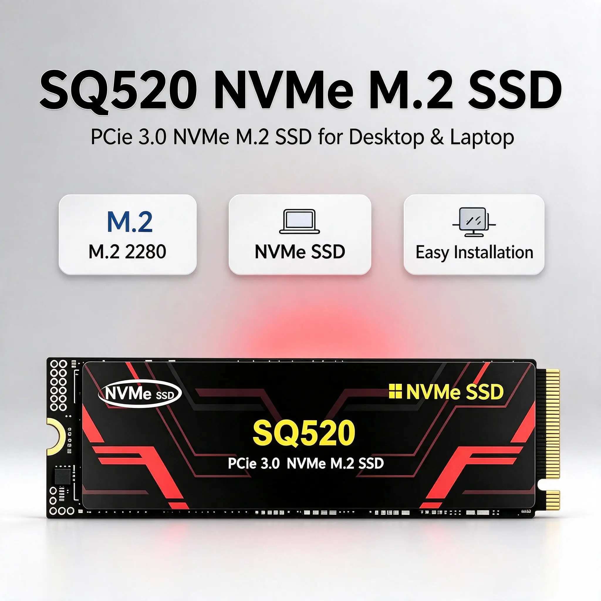 SQ520 Inside Solid State Drive M.2 NVMe , 500GB/4TB/1TB/2TB, High Performance Storage, Laptop, Desktop, Gaming, PC. Ultra Max.