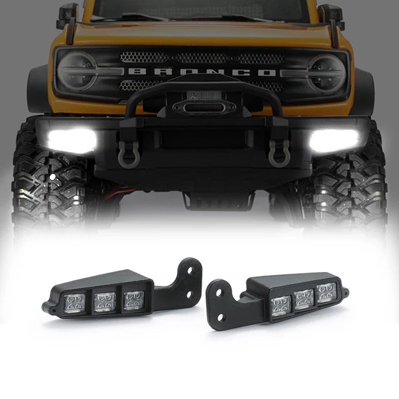 

LED Front Bumper Built-in Spotlights Lighted Line for 1/10 RC Crawler Car Traxxas TRX4 Ford Bronco Upgrade Accessories