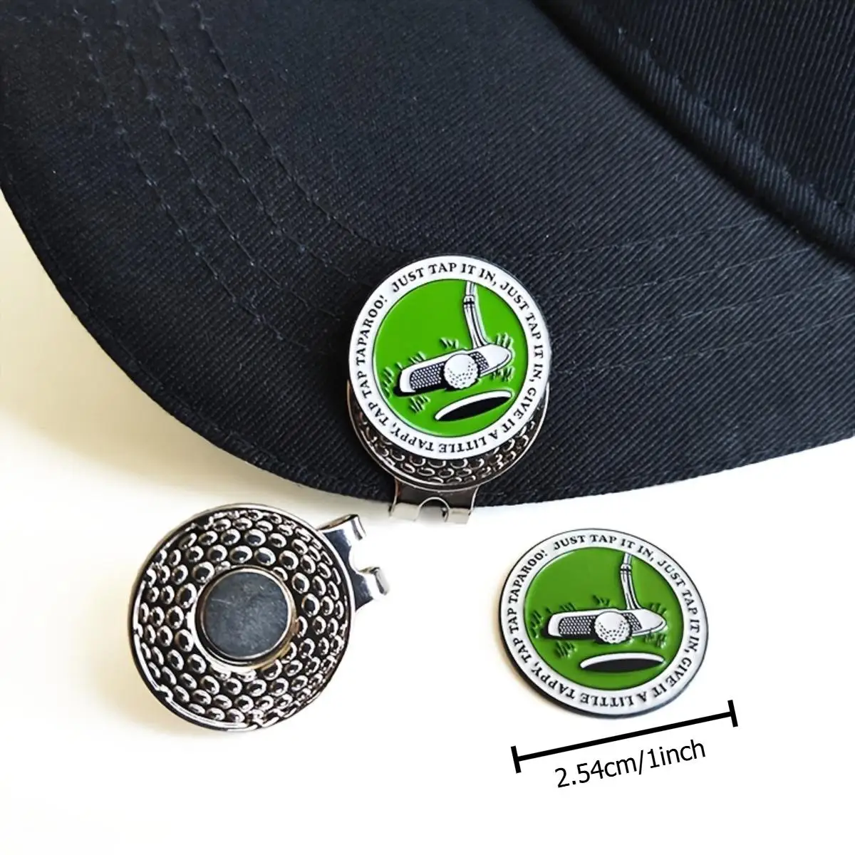 Taparoo Golf Label with Magnetic Cap Clip – funny, durable metal marker for golfers. Perfect gift for men & women!
