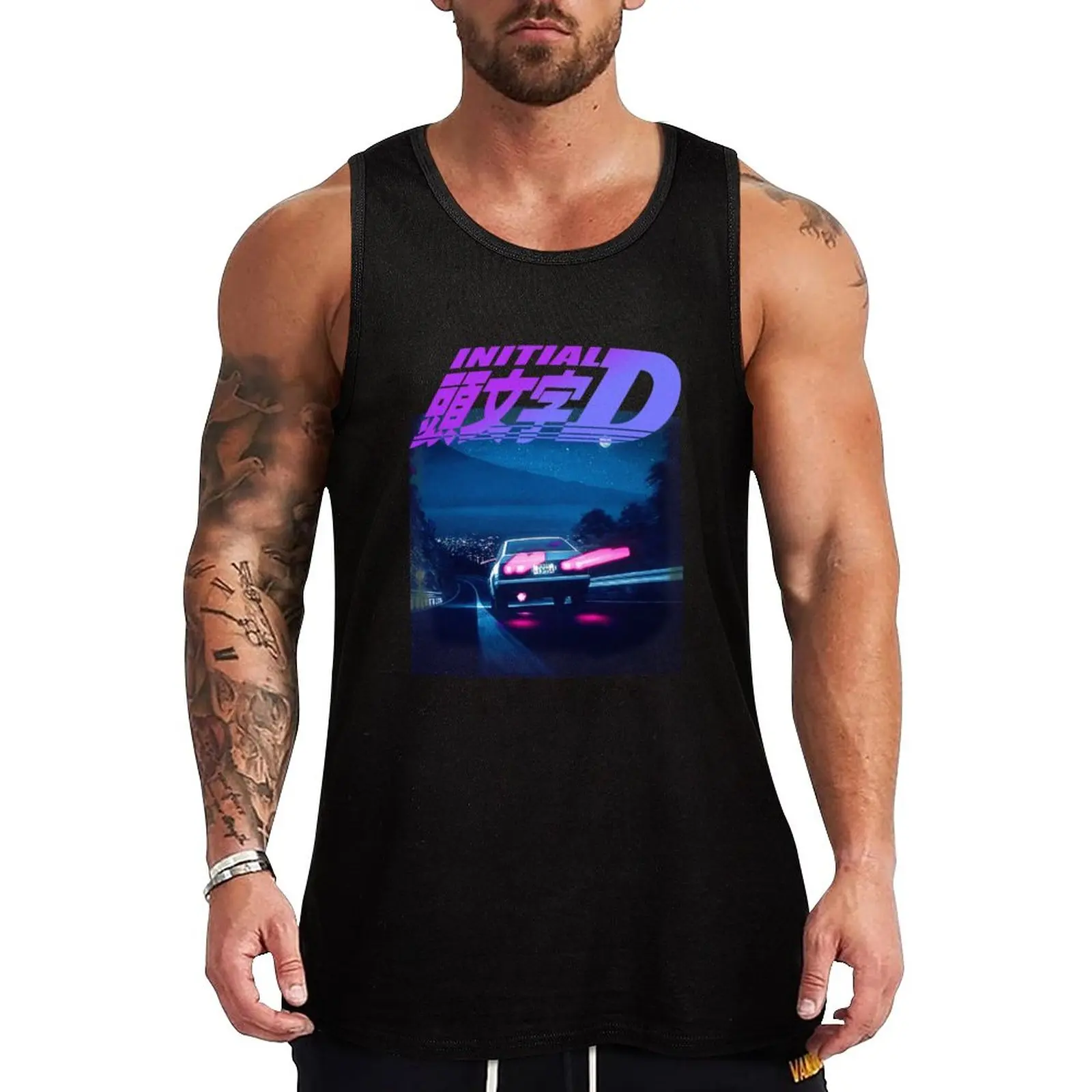 

New Initial D Neon AE86 Tank Top essentials Men's vest T-shirt men gym clothes men