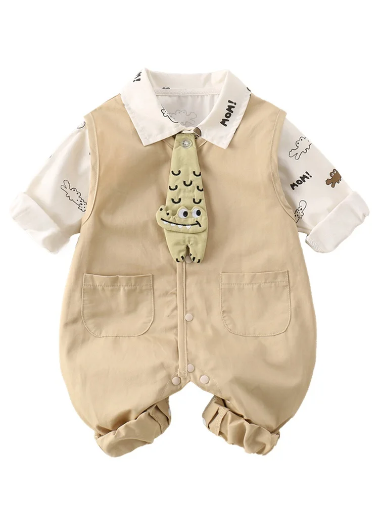 

Новый осенний комплект из двух предметов для малышей 2025 года: длинная рубашка и брюки. Модная детская одежда для весны и осени, однослойная.