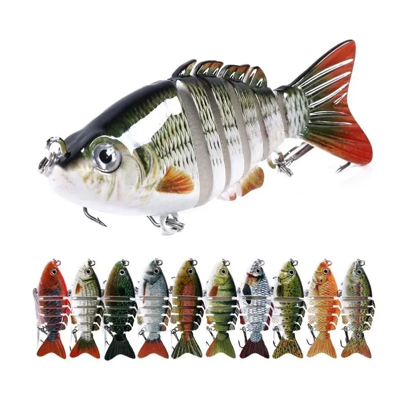 Realistic Fishing Lure Swimbait, Hard Crankbait with 2 Hooks, Durable Fishing Baits Pesca Cebo for Bass Random Style