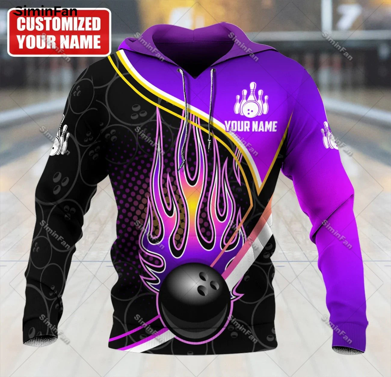 

Custom Name Purple Bowling 3D All Over Printed Hoodie Men Hooded Pullover Jacket Coat Sweatshirt Unisex Shirt Outwear Female Top