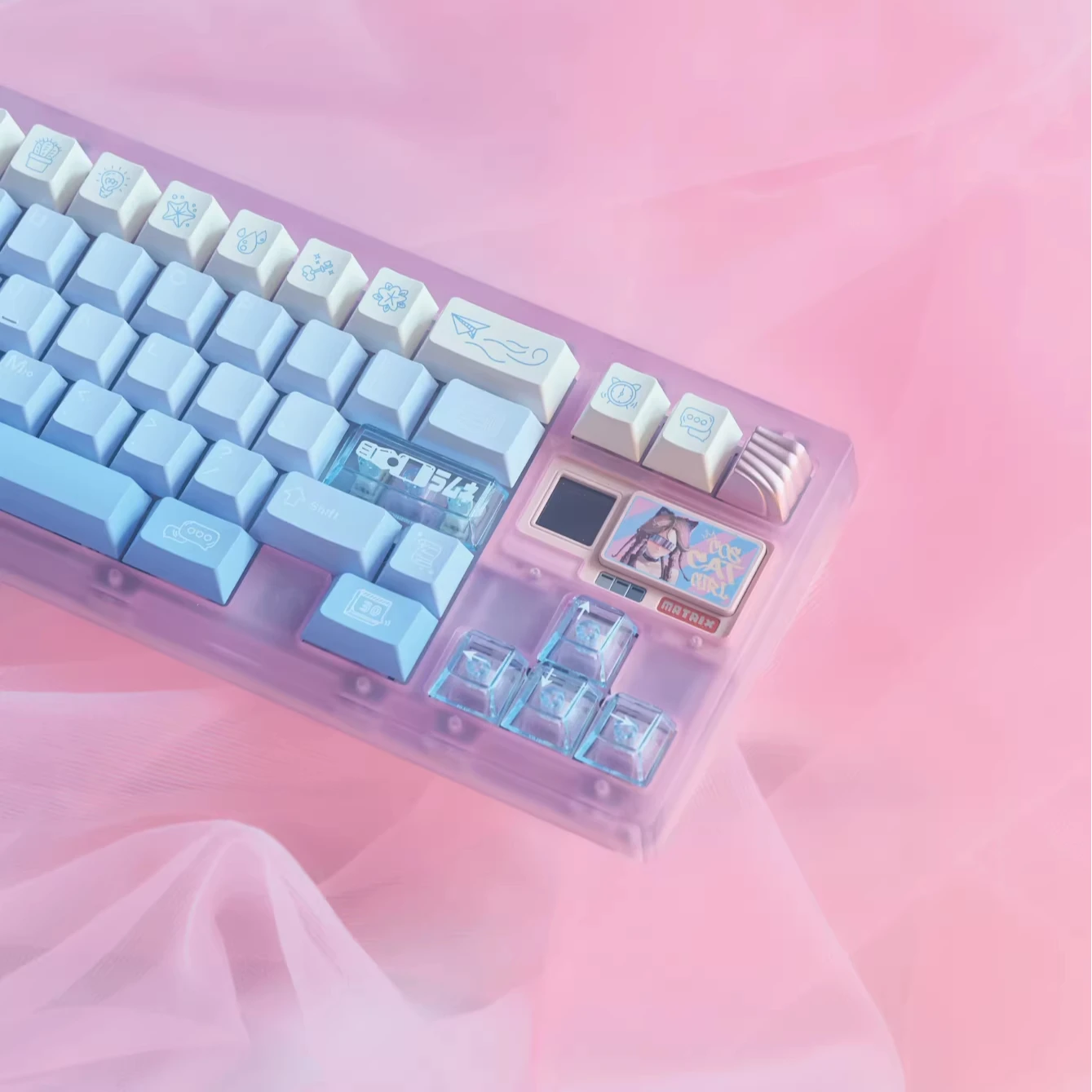 Mio Soda Pop Blue Theme Keycaps Set PBT PC Cherry Profile Custom Original Handmade Keycaps for Mechanical Keyboard Accessories