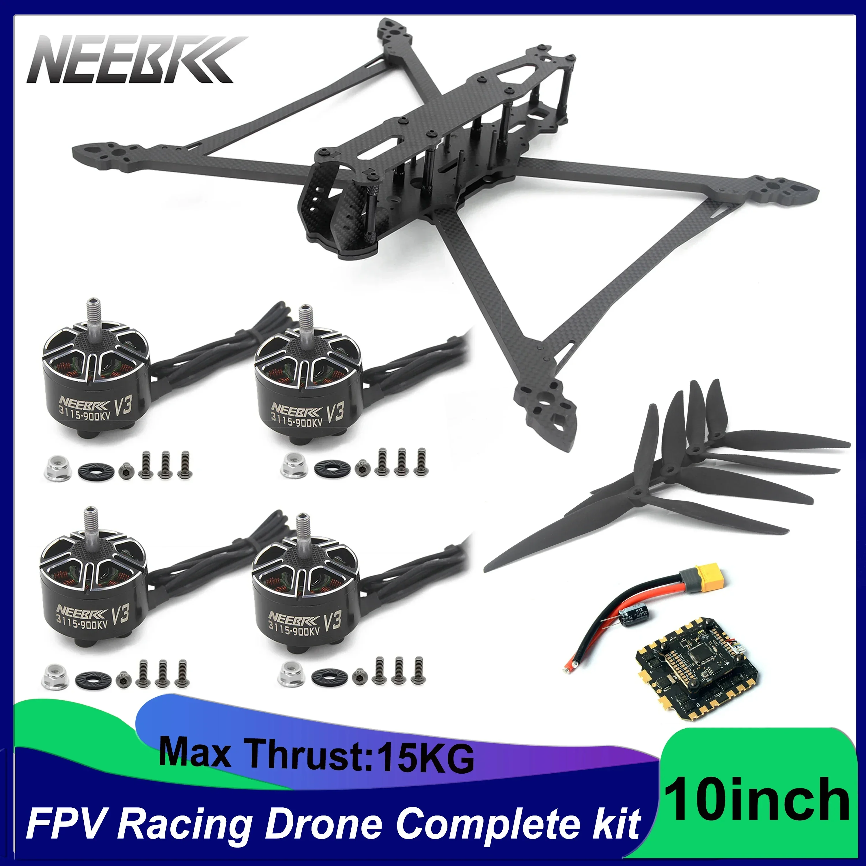 

FPV Racing Drone 10inch 427mm Frame Kit 3115 900KV Brushless Motor 80A F405 FC ESC 4IN1 Complete Set for Mark4 V2 Long Range