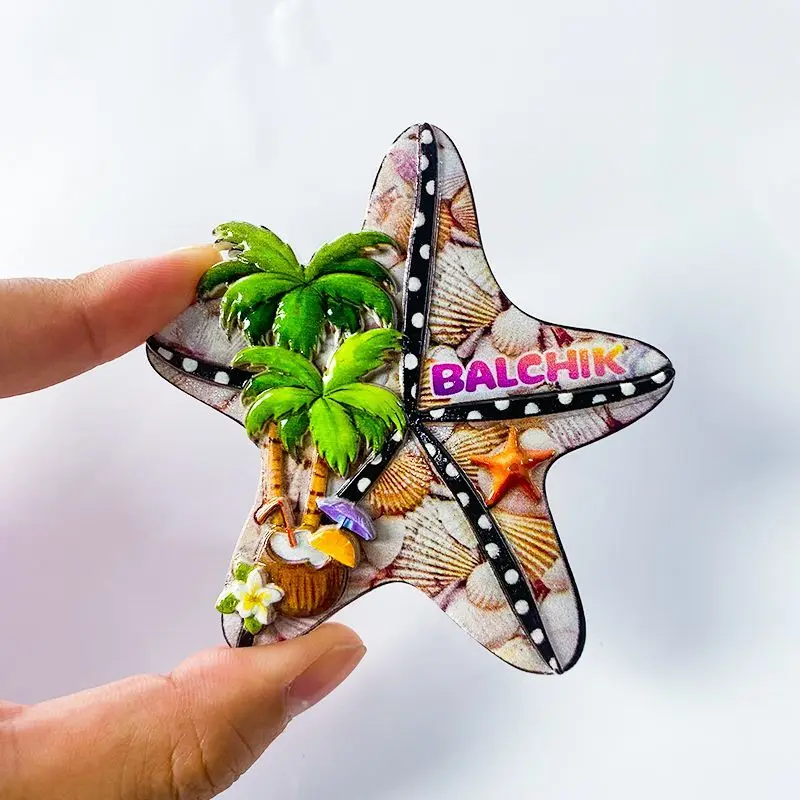 

Bulgaria Balchik Seaside Souvenir 3D Resin Imanes Para Nevera - Magnets for Fridge Mini Magnets with Tropical Elements