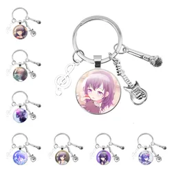 Nightcord Asahina Mafuyu Music Themed Keychain Cartoon Characters Photo Glass Keychain Backpack Accessories Gifts