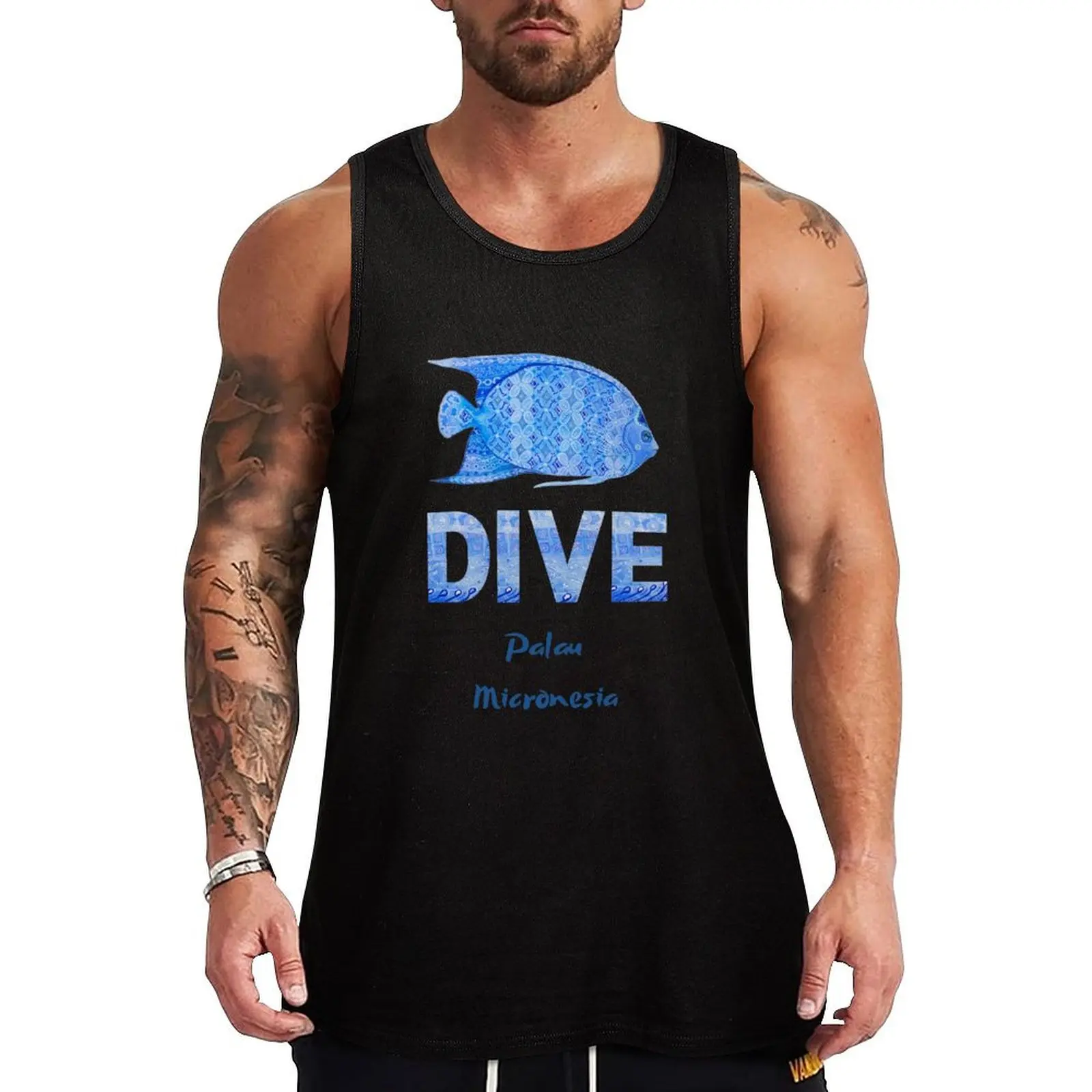 

Kawung Batik - Dive Palau Micronesia! Tank Top Logo Free Print Tank Top Casual Graphic Sleeveless
