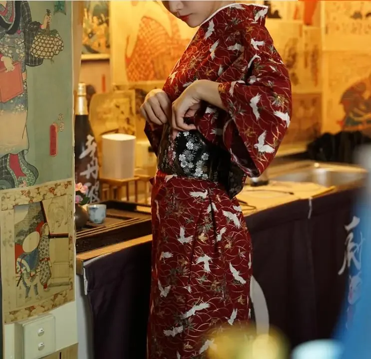 Cocina japonesa mujeres kimono vestido corto verano sushi incluido cinturón camarero trabajo de primavera