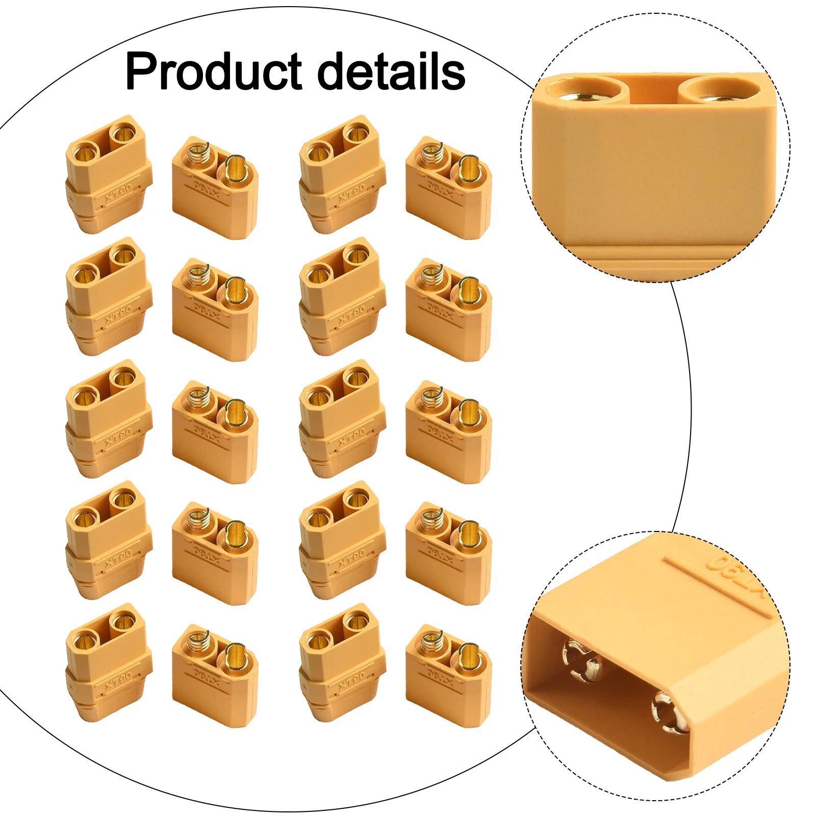 20PCS For XT90 Connectors for RC Applications with Gold Plated Contacts Low Resistance and Long Term Reliability