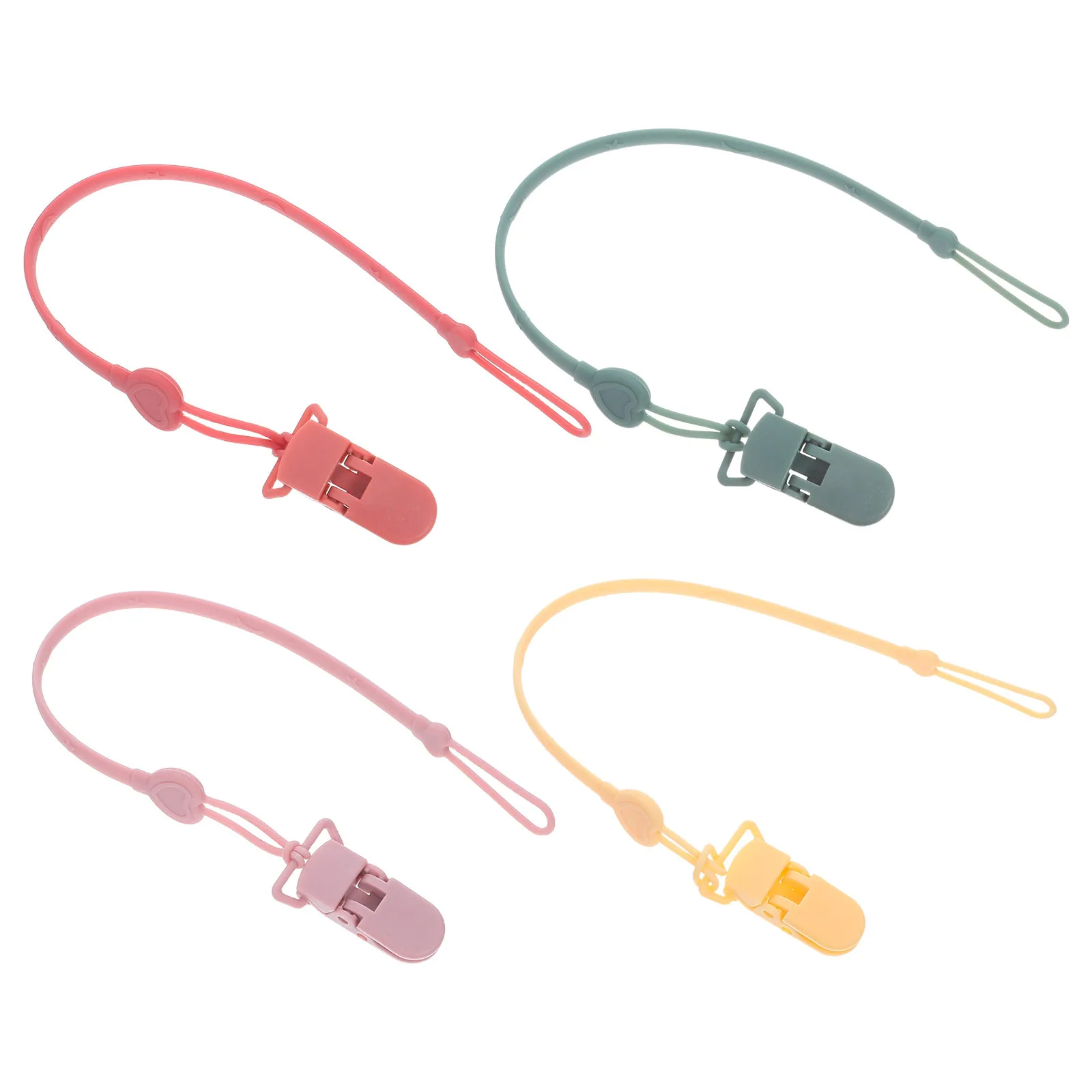 

4 Pcs Pacifiers Baby Chain Clip Leash Holder Braided Toy Cute Clips Animal Supply Boy
