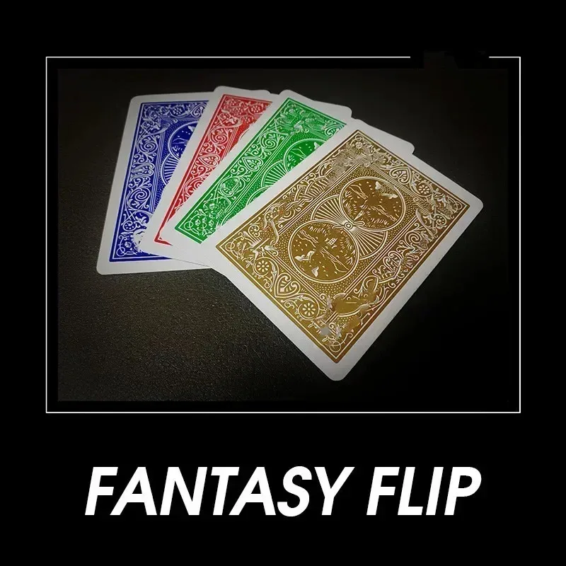 Fantasy Flip Autumn Tints Poker Magic Tricks Illusions Gimmicks Close up Magica Props Four Cards Change Color Magician Street