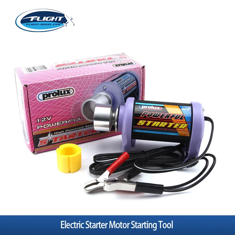 FLT RJ1270 RC 12V Electric Starter Motor Starting Tool For RC Plane Model Engine With Crocodile Clip Power Cable