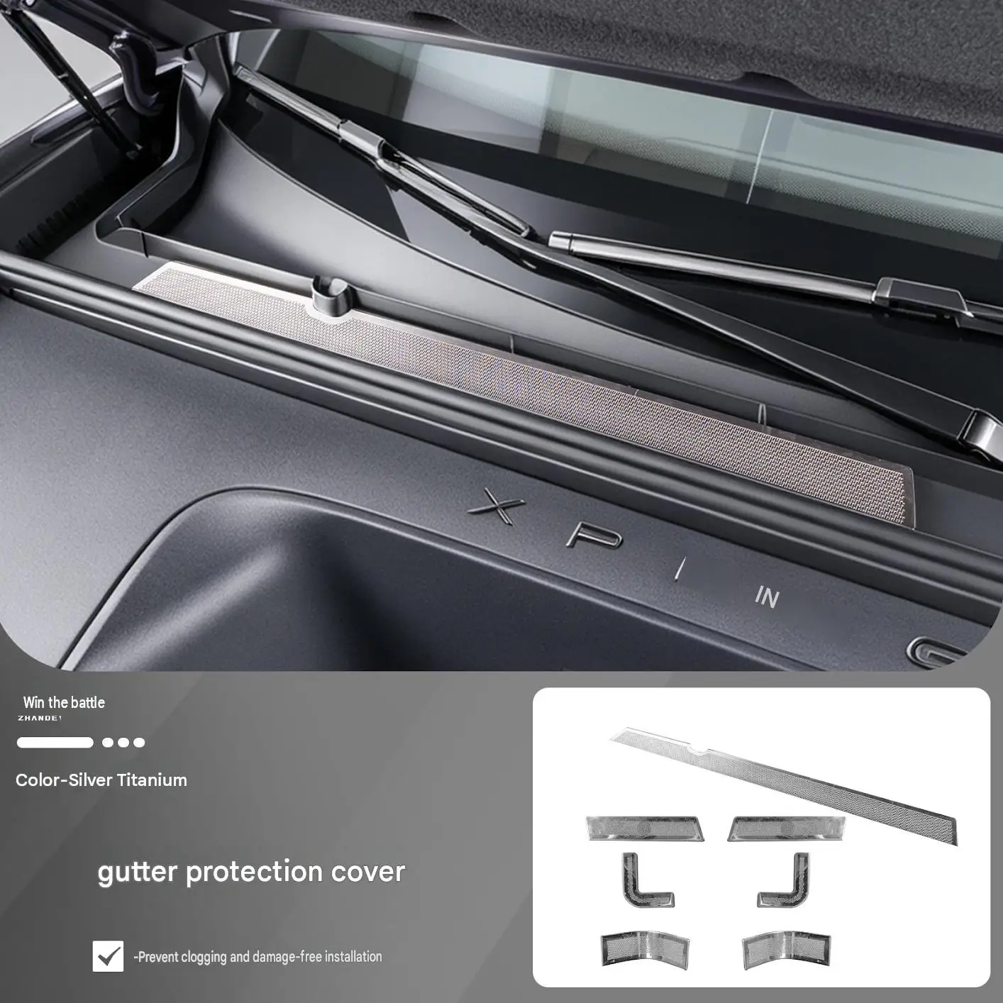 [Fast Shipping] XPENG L03 Water Channel Protector Cover, Front Hood Vent Anti-Clogging Cover Set