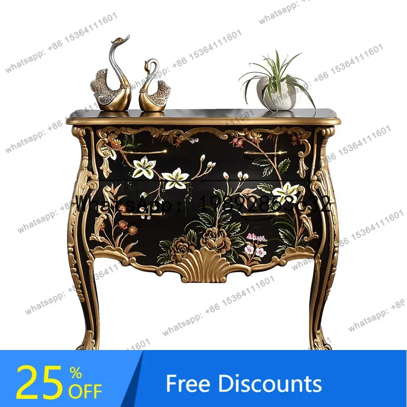W-American screen partition locker, living room decoration storage wall cabinet