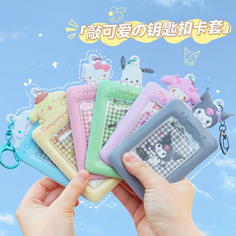 

Sanrios Kuromi Cinnamoroll Purin Dog сумка для фотокарт с милым рисунком My Melody держатели для карт студенческий ID чехол для хранения кредитных карт сумка