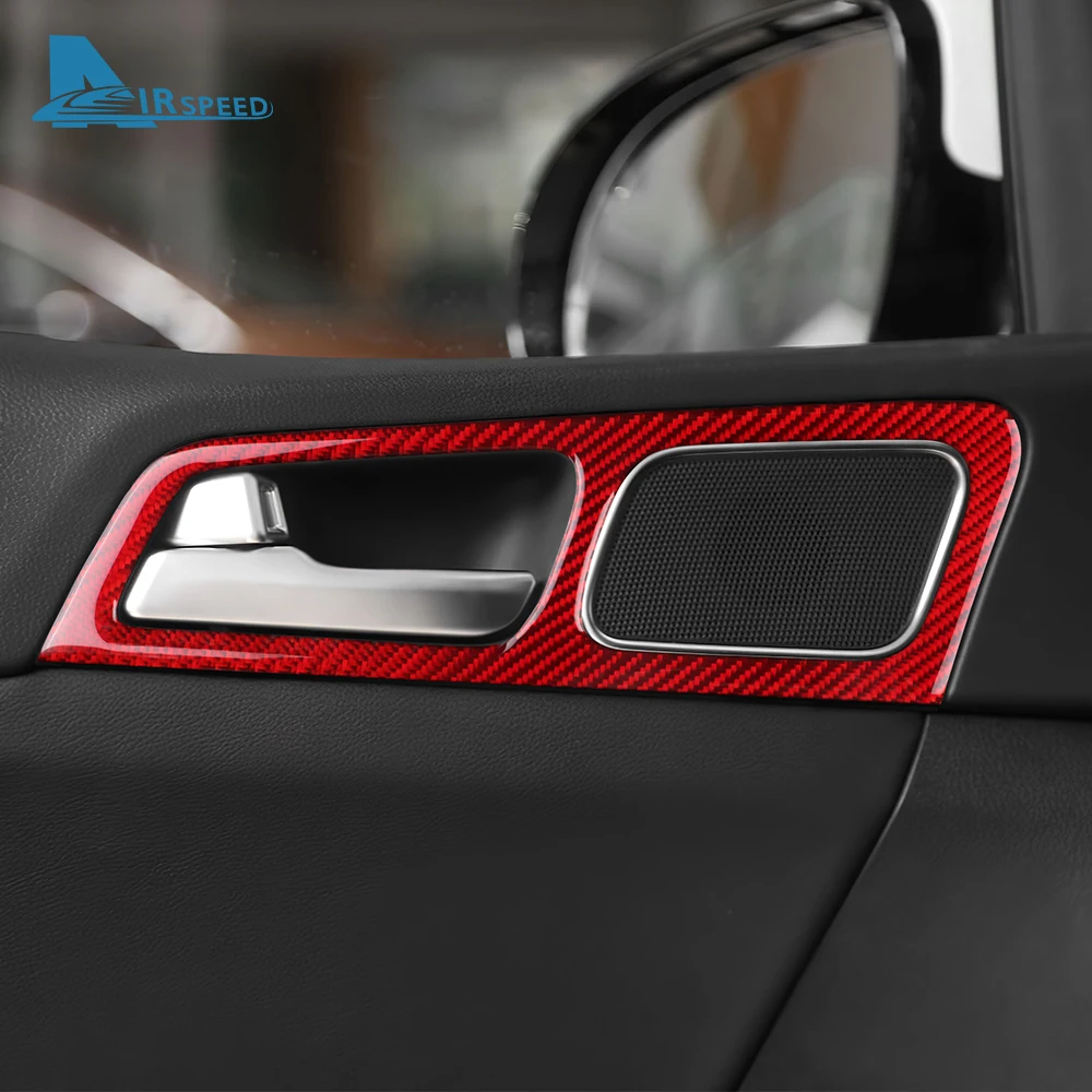 Real Soft Carbon Fiber Sticker For Kia Sportage 2017 2018 2019 2020 2021 LHD RHD Car Front Rear Door Handle Frame Panel Trim