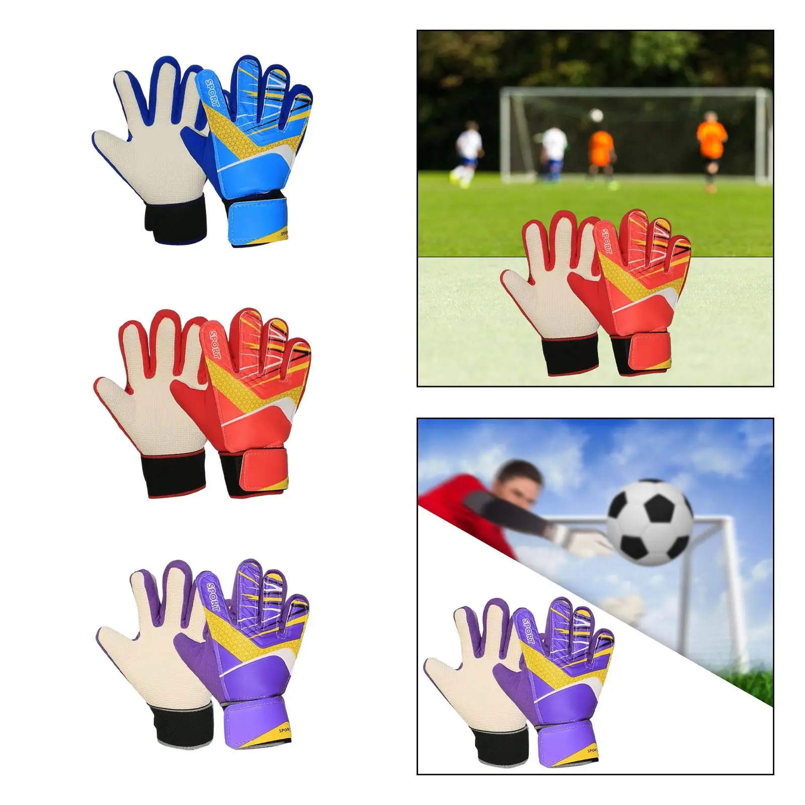 

Goalkeeper Gloves for Adult Nonslip Finger Protection Soccer Goalie Gloves