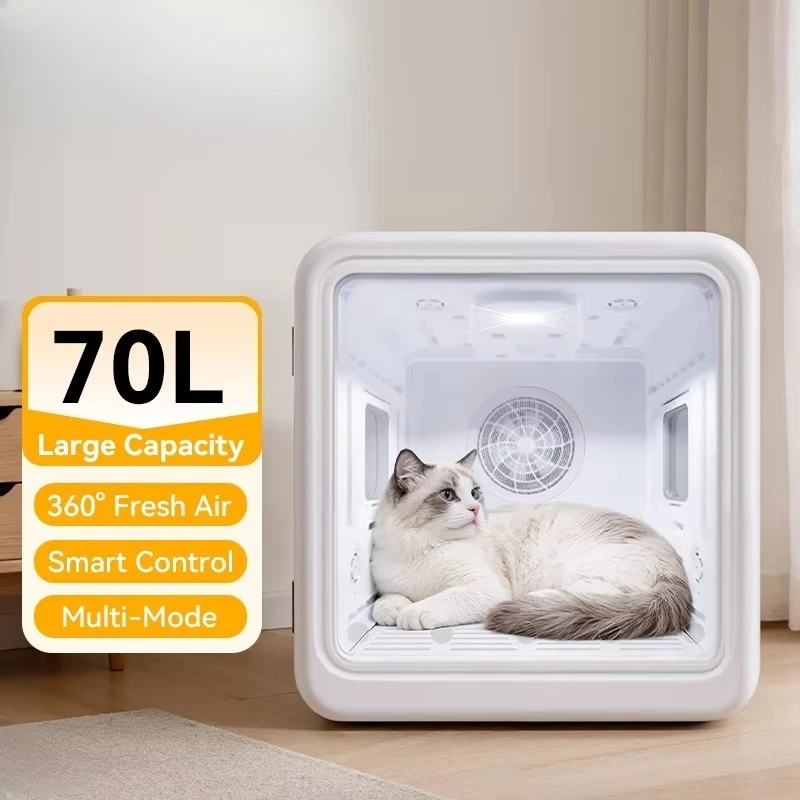 

Automatic Pet Drying Box 70L Smart Temperature Control Drying Pet Hair Grooming For Dog Cat Dryer 4 Speeds Ultra Quiet