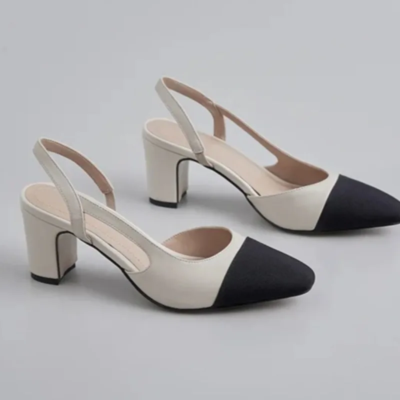 2026 New Womens Shoes Fashion Square Head High Heeled Sandals for Woman Elegant French Casual Shoes Designer Shoes Zapatos Mujer image 5