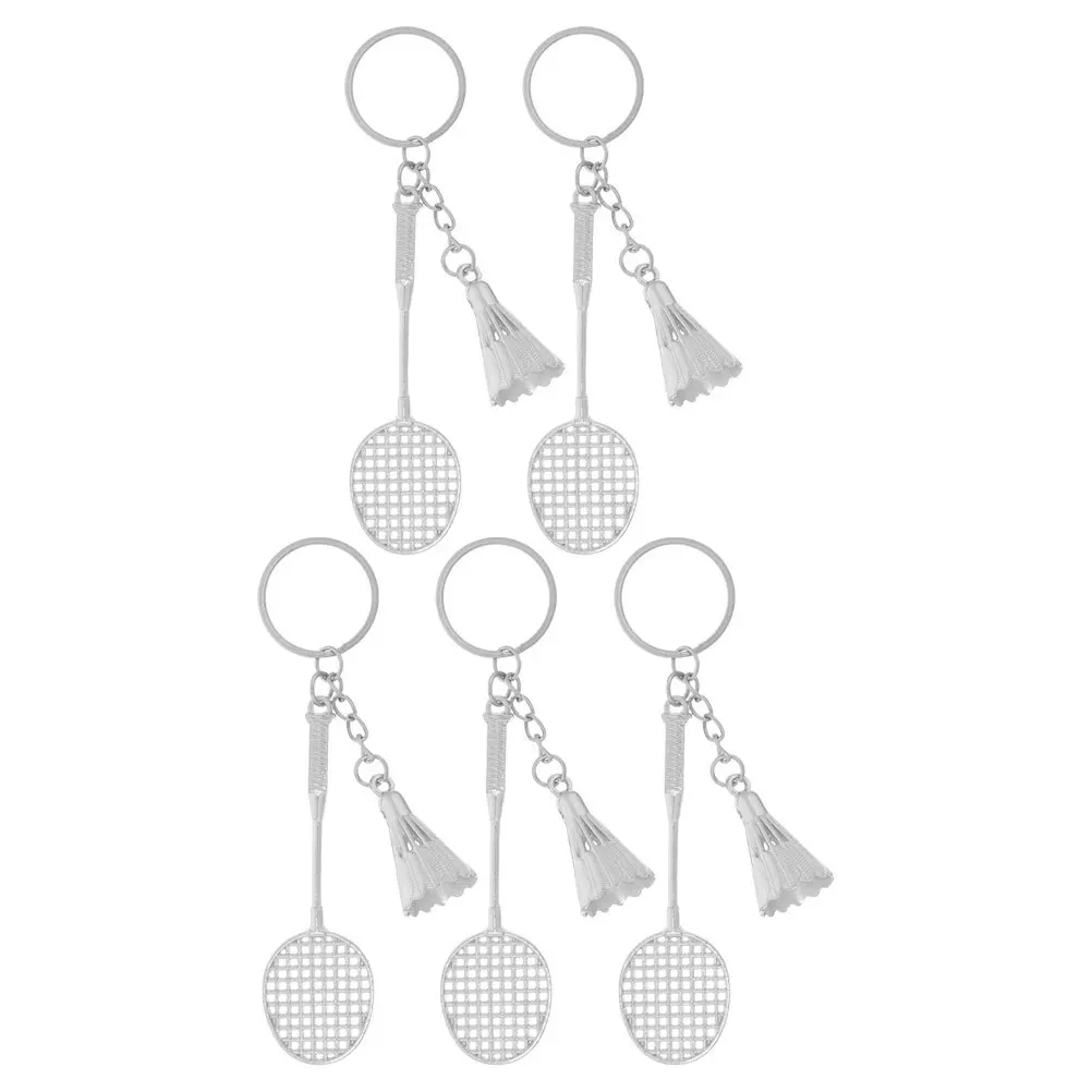 

5 Pcs Badminton Keychain Party Decorations Decorate Hanging Keychains Ball for Women Metal Ring Backpack Decors