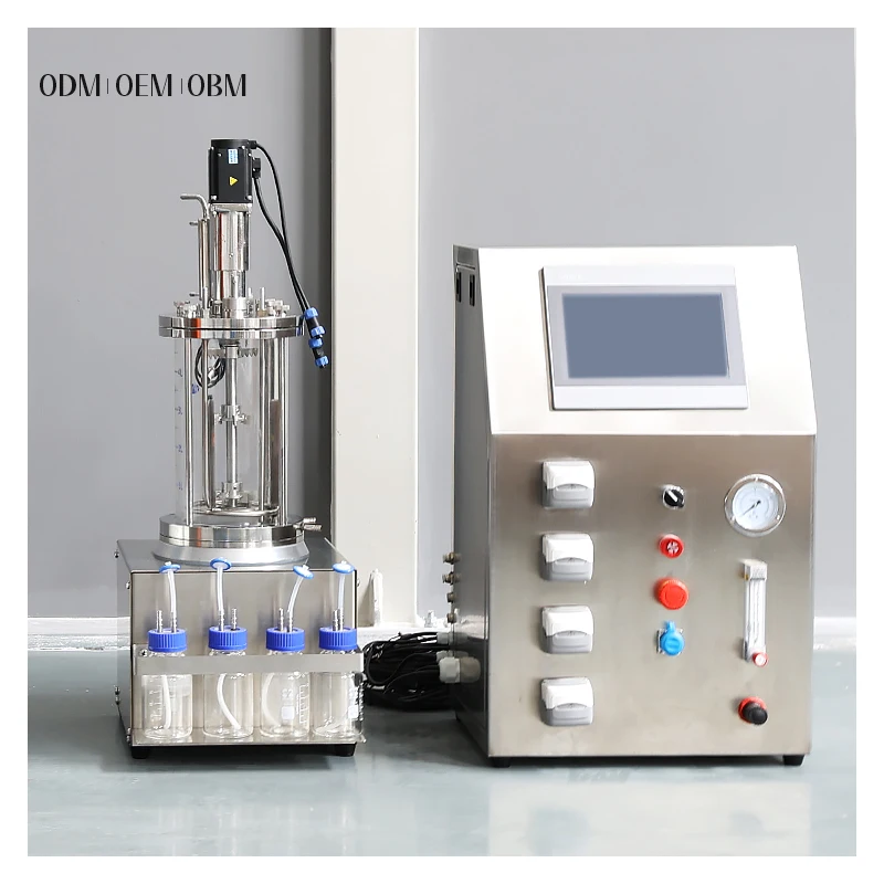 1L 5L 10L 20L Lab Bioreactors Benchtop Glass Bioreactor Plant Algae Cells Motor PH/DO Fermenters