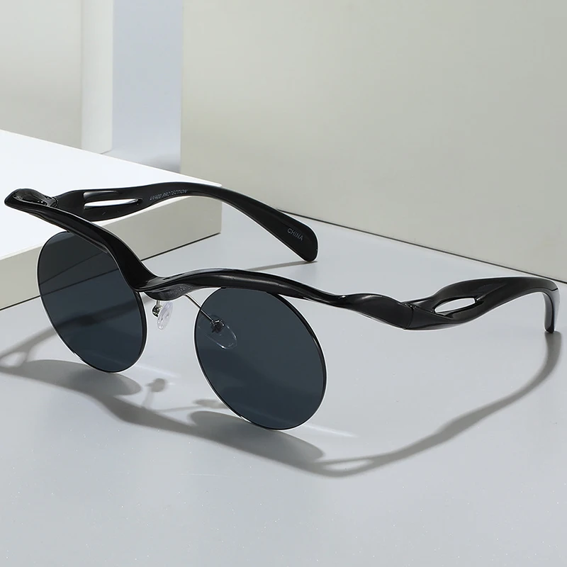 Circular Rimless Sunglasses Fashion Women Outdoor Eyewear Designer Special-shaped Men Sun Glasses Party Holiday Accessory