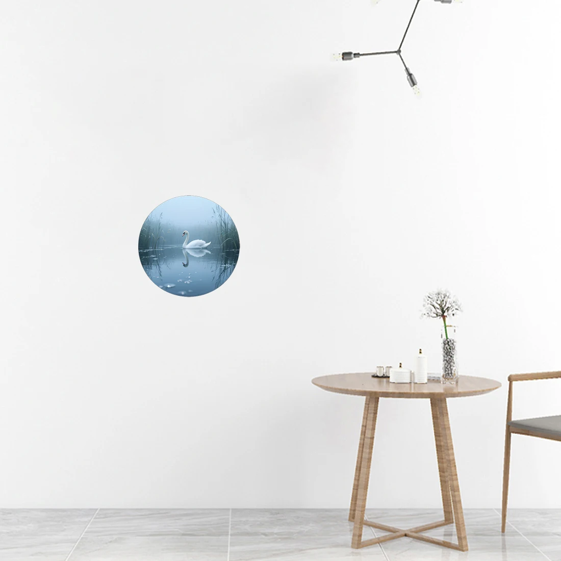 Three Ratels CFN183 Romantic Autumn Swan in the Lake Artistic wall stickers for home decoration