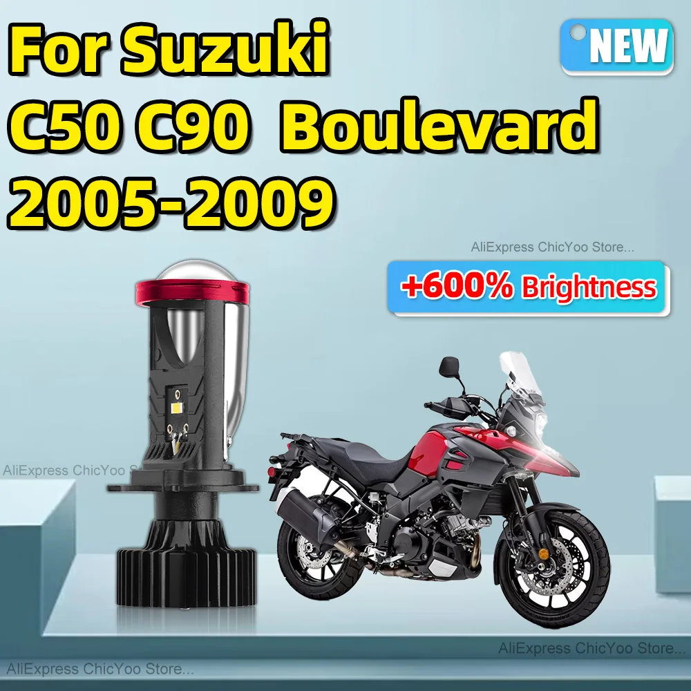 

For Suzuki C50 C90 Boulevard 2005 2006 2007-2009 H4 LED CSP Motorcycle Headlight Bulb Projector Lens Motorbike Headlamp 12V