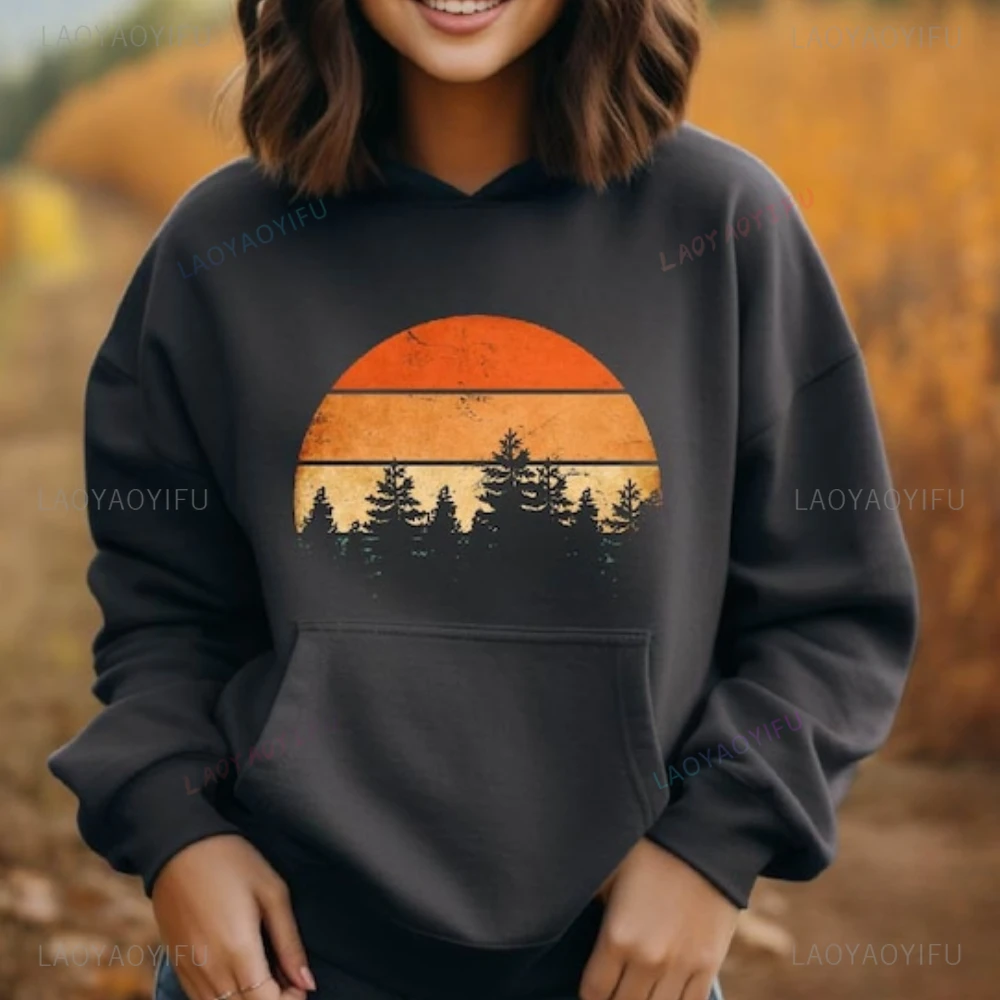 Vintage Forest Camping Unisex Hoodies Camper Adventure Sweatshirt Hiker Nature Lover Gift Cottagecore Hoodie Vintage Camp Gift